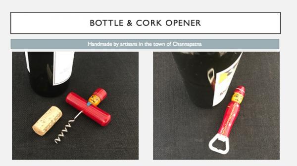 Handmade Lacquerware Bottle & Cork opener